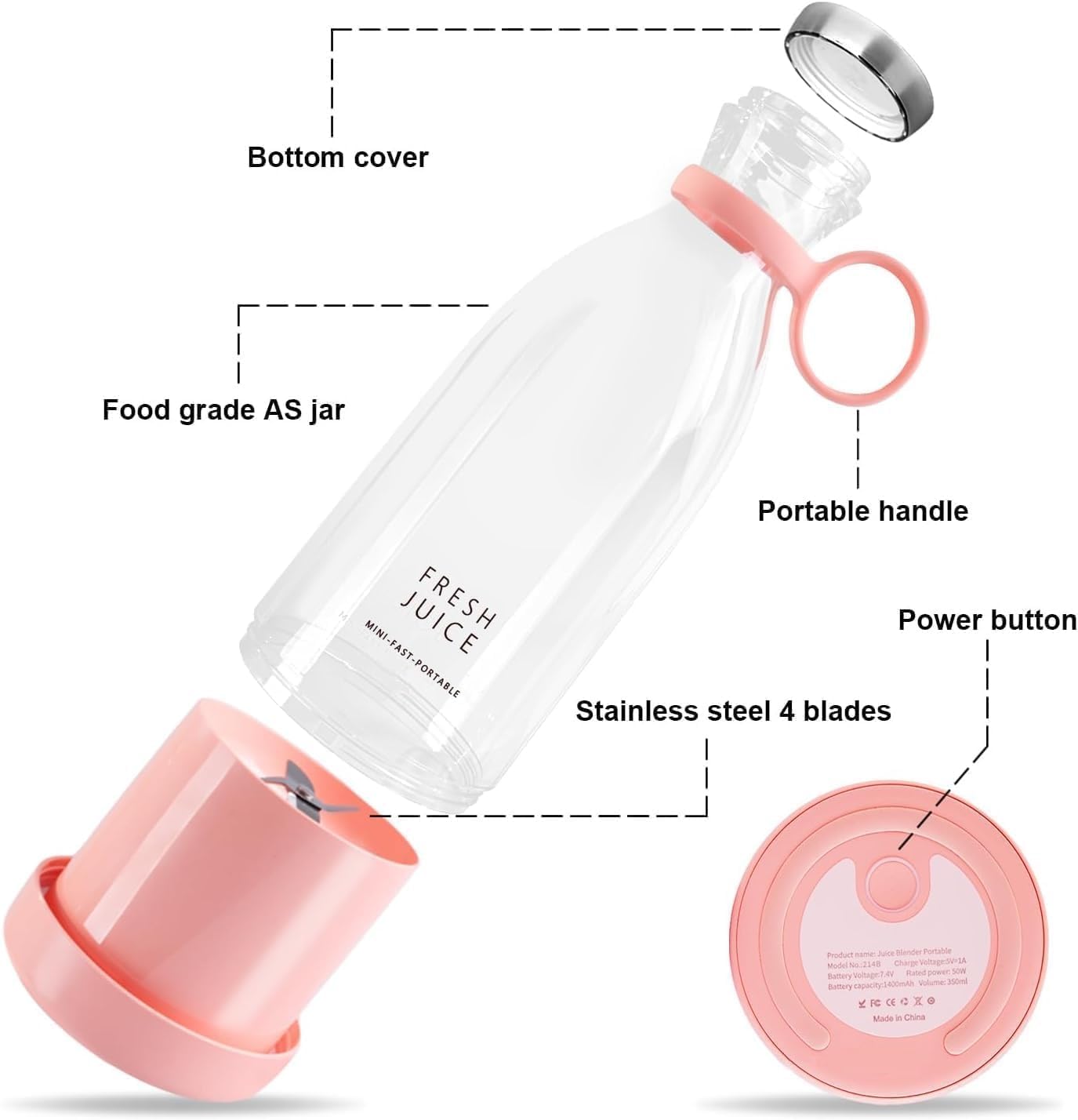 Portable Bottle Juicer Blender 350ML