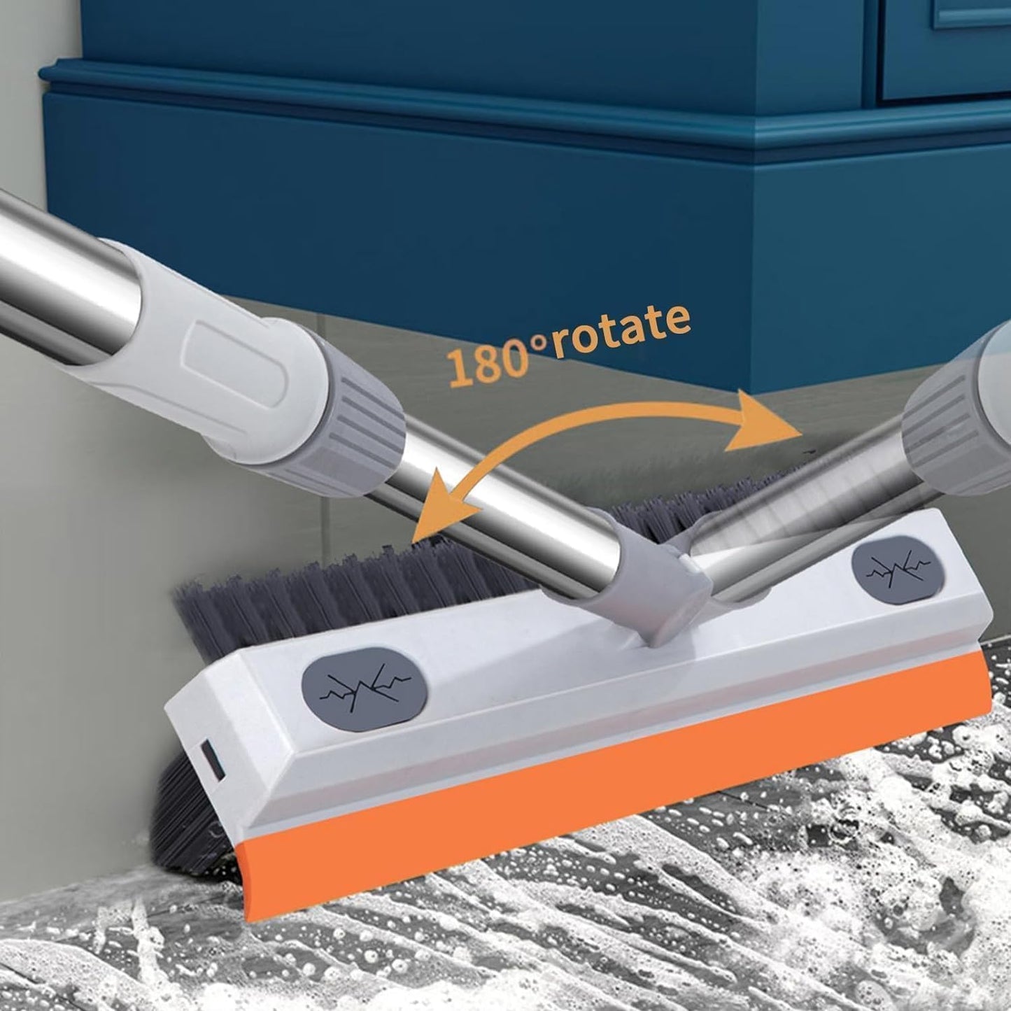 Bathroom Cleaning Brush with Wiper