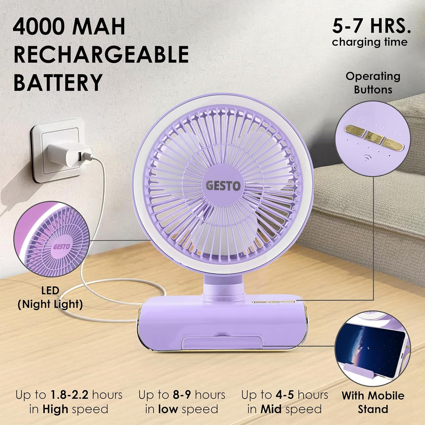 8 Inch Table Fan with Remote Control